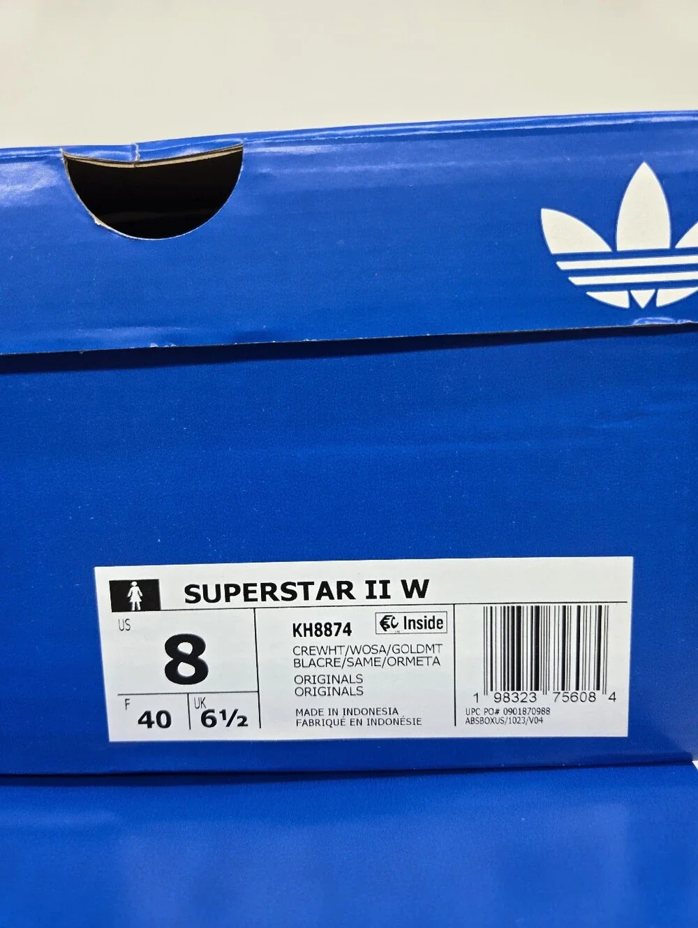 adidas Women's Superstar II KH8874 Cream White Snakeskin Sage Shoes Size 8